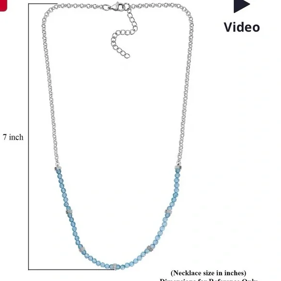 Beautiful Petite Sky Blue Topaz Necklace - Picture 6 of 6